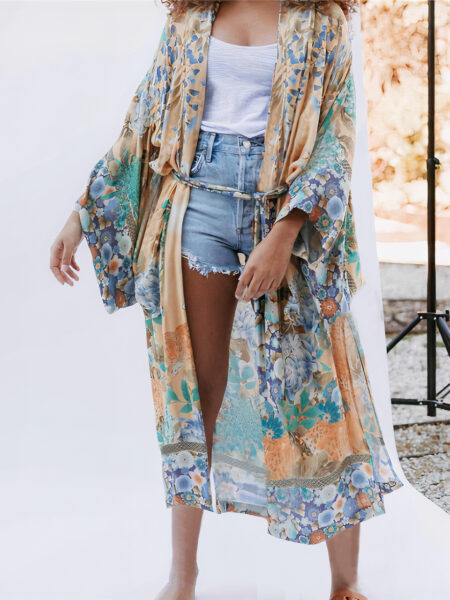 gilet kimono long femme