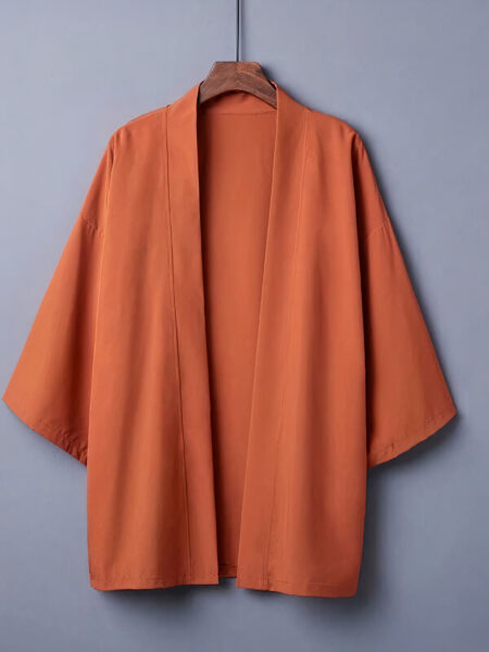 Veste kimono femme ample uni rouge