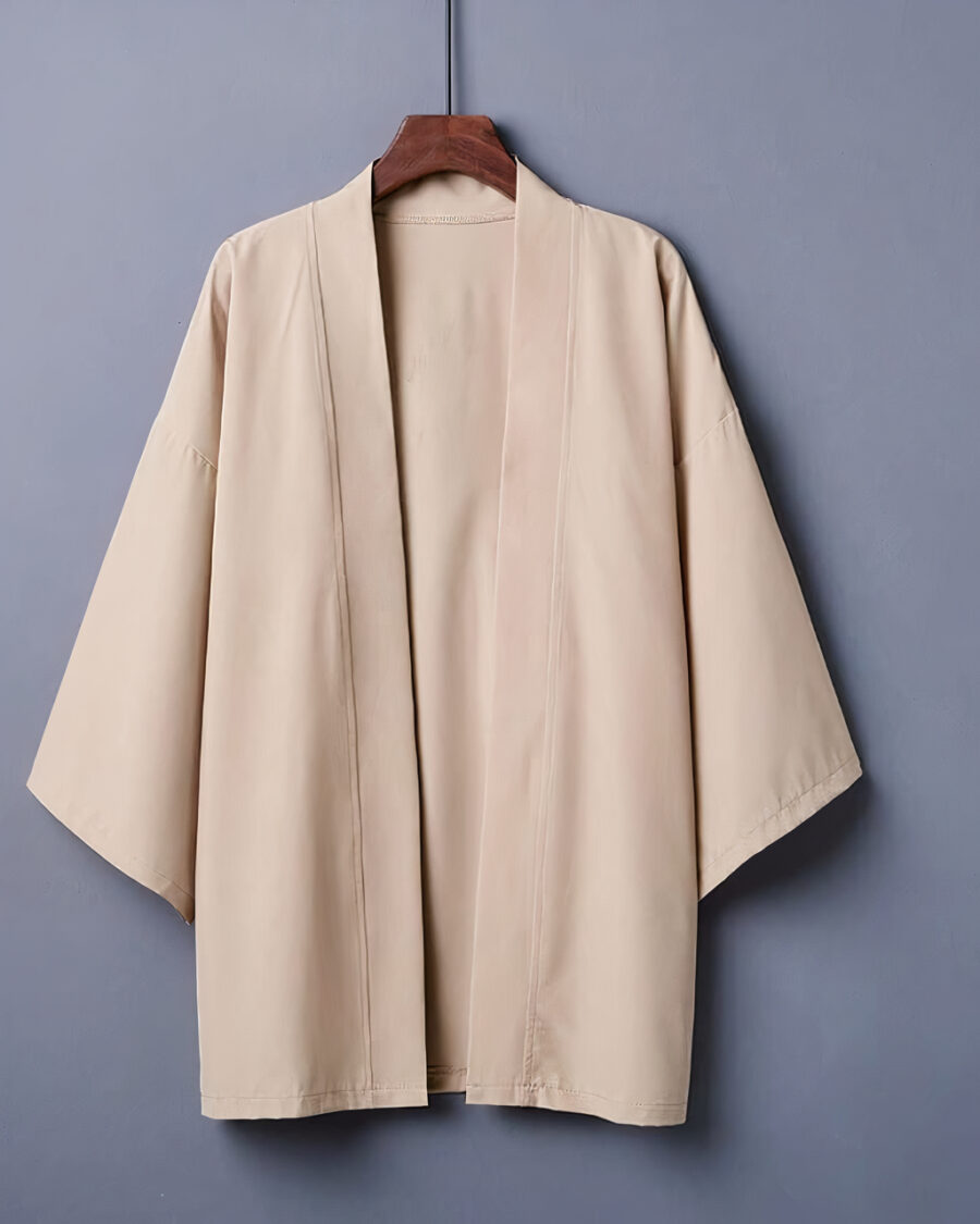 Veste kimono femme ample uni beige