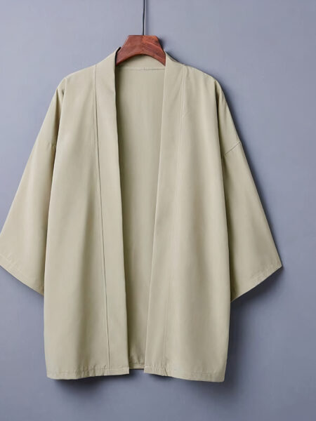 Veste kimono femme ample uni kaki