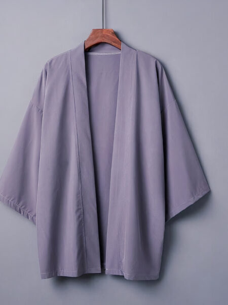 Veste kimono femme ample uni aubergine