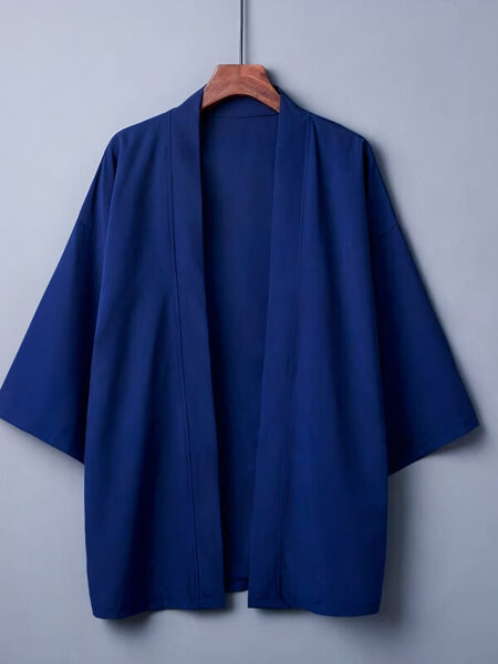 Veste kimono femme ample uni bleu marine