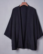 Veste kimono femme ample uni noir
