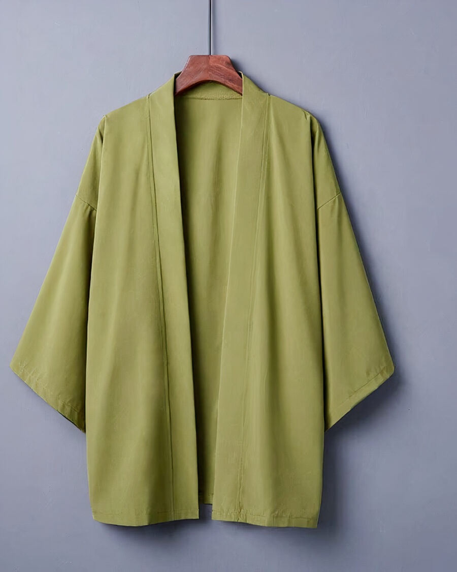 veste-kimono-femme-ample-uni Veste kimono femme ample uni vert olive