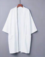 veste longue kimono femme ample uni blanc