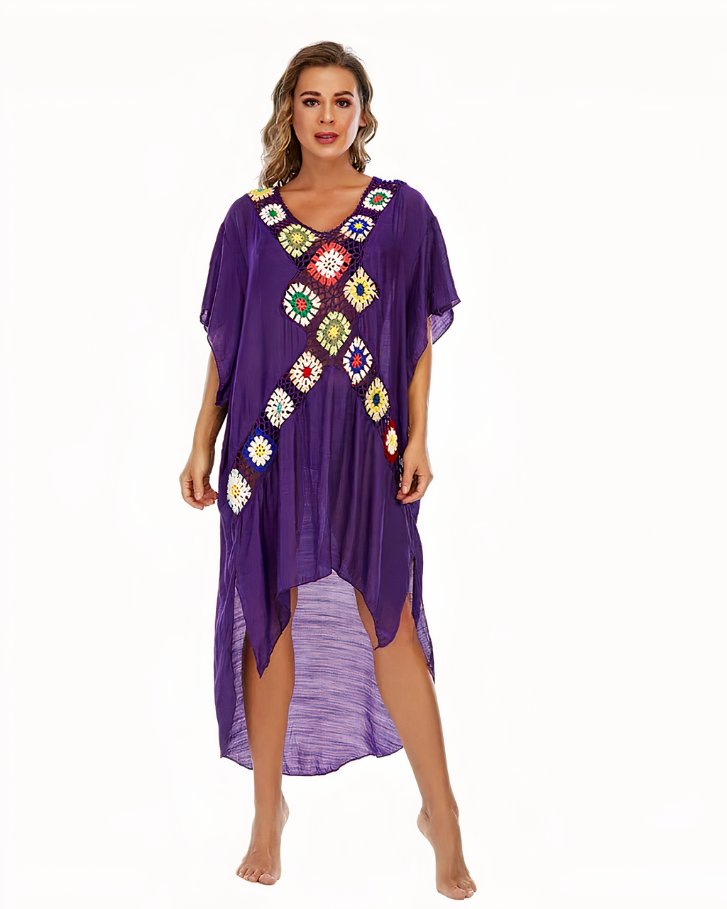 Tunique de plage femme col V style boh?�me �?� Miss Kimono