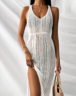 Tunique de plage femme longue en crochet