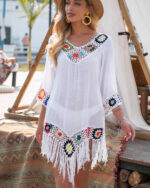 Tunique de plage femme style bohème en lin