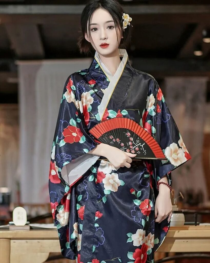 Kimono long femme style yukata traditionnel