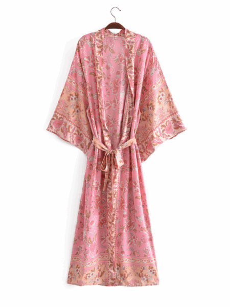 Pegnoir kimono long rose