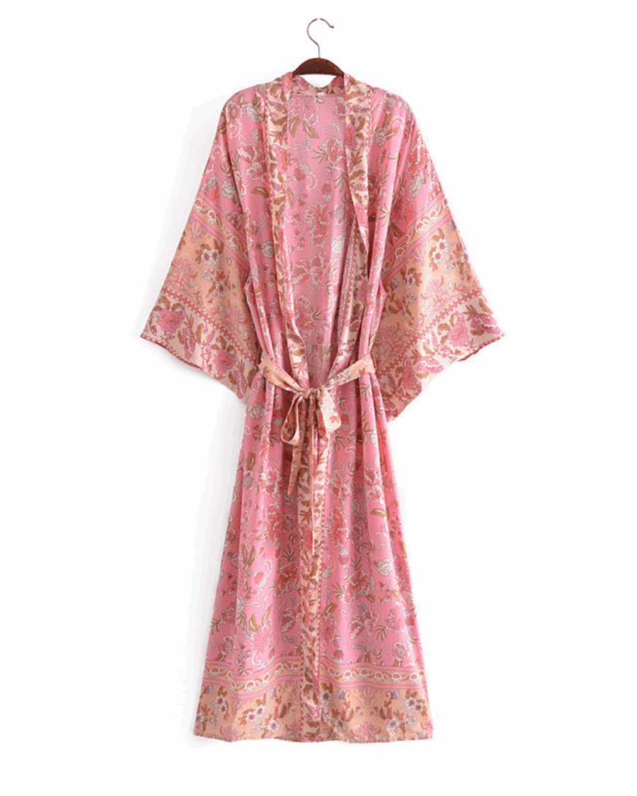 Pegnoir kimono long rose